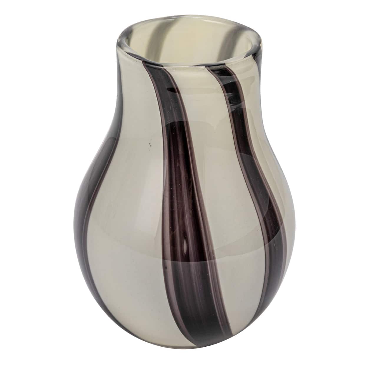 Hello Honey® 7.75" Black & White Striped Glass Vase